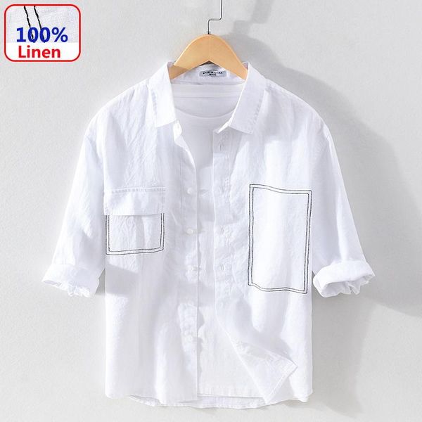 summer style 100% linen three-quarter sleeve shirt loose embroidery men's square collar 1012 casual shirts, White;black
summer style 100% linen three-quarter sleeve shirt loose embroidery men's square collar 1012 casual shirts, White;black