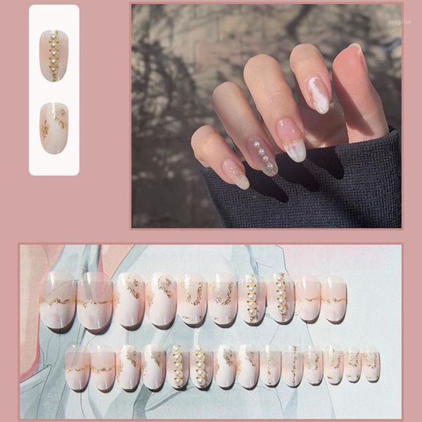 24pcs artificial nails with glue pearl halo dyeing removable manicure patch fake nail tips full cover acrylic1, Red;gold
24pcs artificial nails with glue pearl halo dyeing removable manicure patch fake nail tips full cover acrylic1, Red;gold