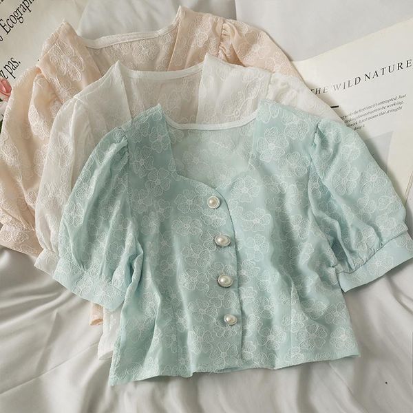 women's blouses & shirts women fashion outdoor casual flower short sleeve blouse ladies ol sweet girls student elegant daily basic, White
women's blouses & shirts women fashion outdoor casual flower short sleeve blouse ladies ol sweet girls student elegant daily basic, White