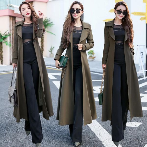 women's trench coats boutique women 2021 elegance windbreaker autumn winter leisure slim x- long coat high-end long-sleeved over knee, Tan;black
women's trench coats boutique women 2021 elegance windbreaker autumn winter leisure slim x- long coat high-end long-sleeved over knee, Tan;black