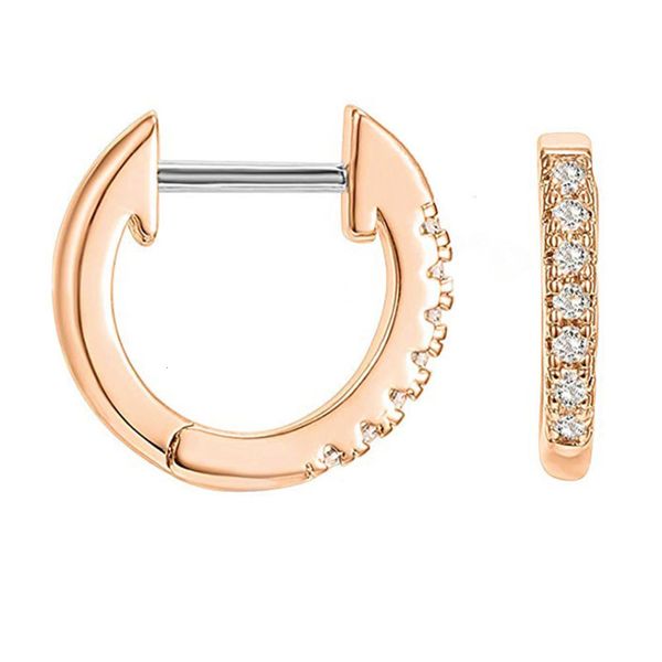 earrings copper inlaid zircon earrings allergy round fashion design simple versatile ear buckle, Golden