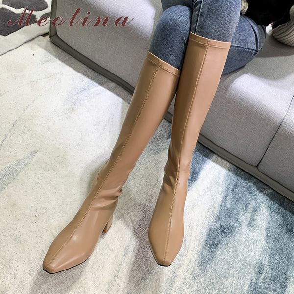 knee-high boots women shoes pointed toe chunky heels ladies long zip mid heel stretch autumn apricot 33-40 210517, Black
knee-high boots women shoes pointed toe chunky heels ladies long zip mid heel stretch autumn apricot 33-40 210517, Black