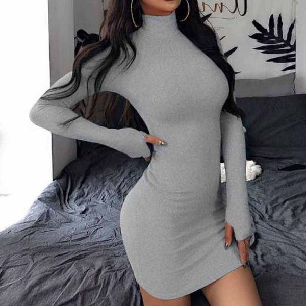 bodycon dress high-necked long sleeves bag hips slim and simple teenage solid color panelled autumn and winter girl dating club dresses, Black;gray
bodycon dress high-necked long sleeves bag hips slim and simple teenage solid color panelled autumn and winter girl dating club dresses, Black;gray