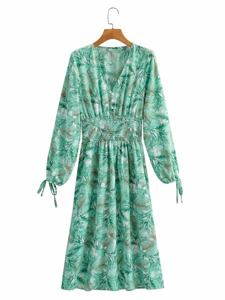 casual dresses 2021 autumn fashion women leaves print dress v neck bow long sleeve office ladies midi, Black;gray
casual dresses 2021 autumn fashion women leaves print dress v neck bow long sleeve office ladies midi, Black;gray