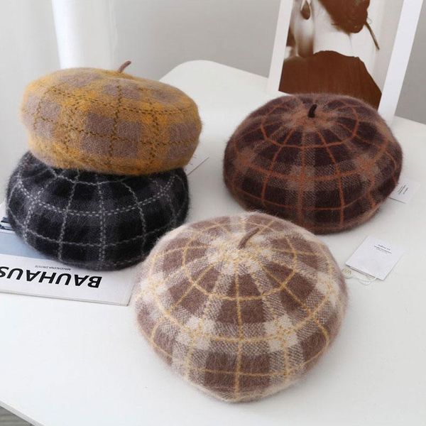 berets fur knitted plaid retro beret boina feminina fall winter korean fashion warm painter hat women camouflage bonnet enfant, Blue;gray
berets fur knitted plaid retro beret boina feminina fall winter korean fashion warm painter hat women camouflage bonnet enfant, Blue;gray