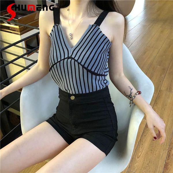 women's blouses & shirts korean style fashion short navel v-neck striped camisole women summer 2021 bottoming shirt for camisas para, White
women's blouses & shirts korean style fashion short navel v-neck striped camisole women summer 2021 bottoming shirt for camisas para, White