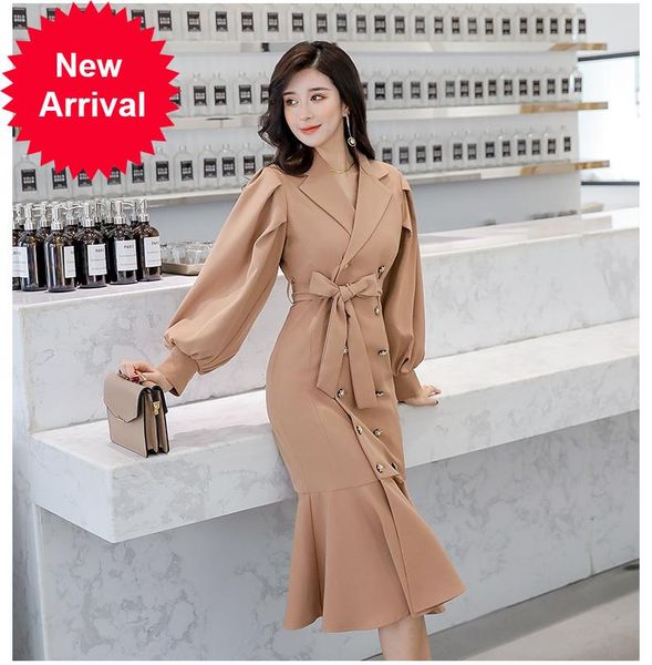 women's jackets khaki coat mid-length 2021 spring and autumn elegant long-sleeved double-breasted fishtail skirt swing, Black;brown
women's jackets khaki coat mid-length 2021 spring and autumn elegant long-sleeved double-breasted fishtail skirt swing, Black;brown