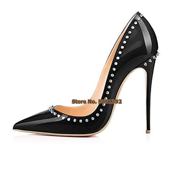 dress shoes rivets women pumps super high thin heel pointed toe shallow plus size office fashion banquet stiletto wedding, Black
dress shoes rivets women pumps super high thin heel pointed toe shallow plus size office fashion banquet stiletto wedding, Black