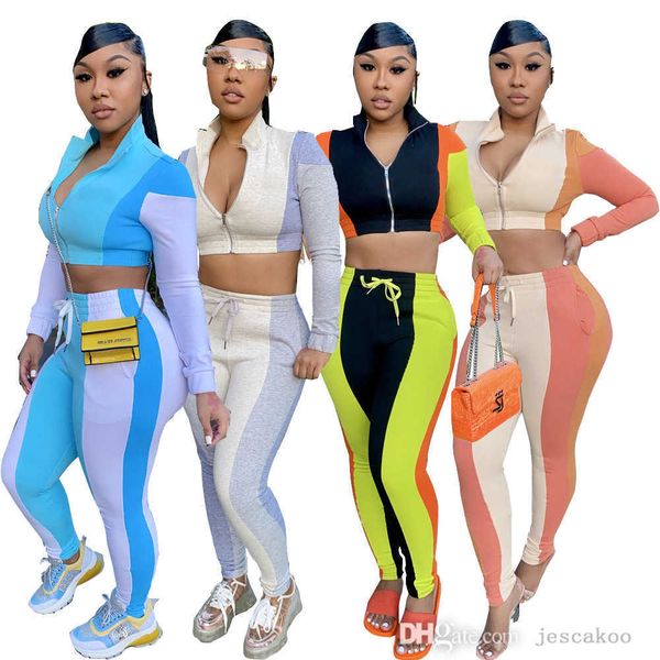plus size women tracksuits splicing contrast exposed umbilicus sports autumn suit fashion zipper casual two-piece set, Black
plus size women tracksuits splicing contrast exposed umbilicus sports autumn suit fashion zipper casual two-piece set, Black