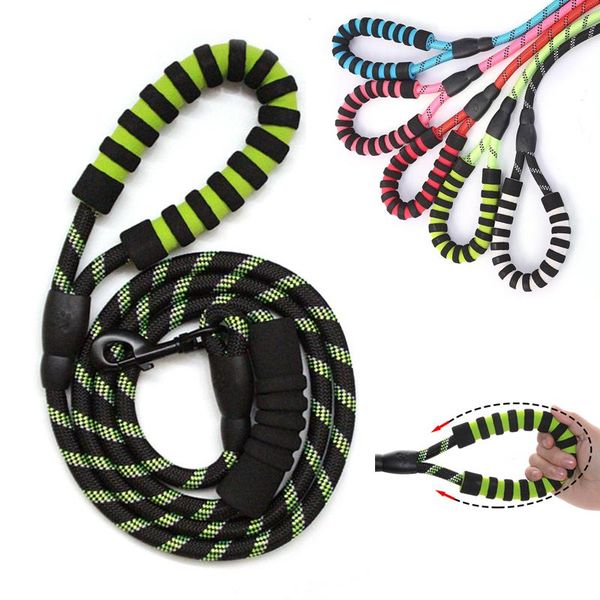 180cm reflective nylon dog leash 2 foam handles rope for small/large non-twist walking lead mountain climbing collars & leashes
180cm reflective nylon dog leash 2 foam handles rope for small/large non-twist walking lead mountain climbing collars & leashes