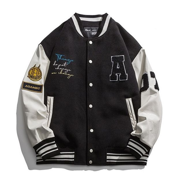 harajuku bomber women's jacket single-breasted loose leather sleeve baseball uniform coat letter bear embroidery men jackets 211214, Black;brown
harajuku bomber women's jacket single-breasted loose leather sleeve baseball uniform coat letter bear embroidery men jackets 211214, Black;brown