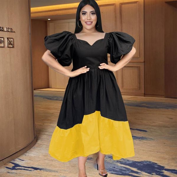 plus size dresses casual dress patchwork cotton puff sleeve ruffle big bow loose ladies clothes fashion party date night gown, Black
plus size dresses casual dress patchwork cotton puff sleeve ruffle big bow loose ladies clothes fashion party date night gown, Black