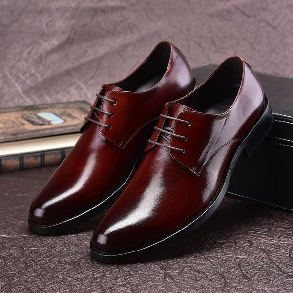 dress shoes men's leather business formal wear lace-up round toe wedding men cowhide comfortable oxfords chaussure homme, Black
dress shoes men's leather business formal wear lace-up round toe wedding men cowhide comfortable oxfords chaussure homme, Black