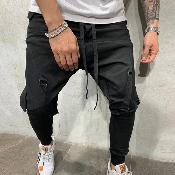 men's pants men hip fashion drawstring multi-pocket trousers streetwear solid sweatpants hombre joggers pencil, Black
men's pants men hip fashion drawstring multi-pocket trousers streetwear solid sweatpants hombre joggers pencil, Black