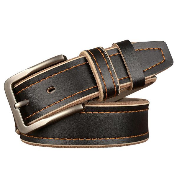 belts men leather belt fashion chamfer two-layer cowhide pin buckle waist blet 130cm casual male, Black;brown 
belts men leather belt fashion chamfer two-layer cowhide pin buckle waist blet 130cm casual male, Black;brown