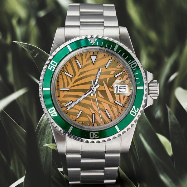 wristwatches watch 1960s nh35 automatic movement 36mm acrylic glass date blue green luminous leaf palm dial retrol strap yellow fashion, Slivery;brown
wristwatches watch 1960s nh35 automatic movement 36mm acrylic glass date blue green luminous leaf palm dial retrol strap yellow fashion, Slivery;brown