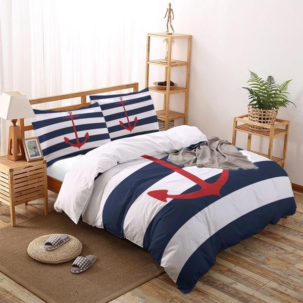 geometric blue stripes anchor bedding set duvet cover home textile bedclothes bed comforter sets king
geometric blue stripes anchor bedding set duvet cover home textile bedclothes bed comforter sets king