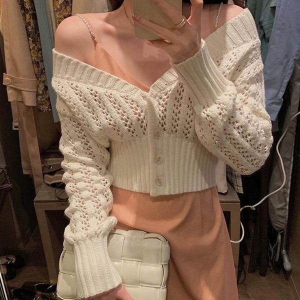 women's knits & tees knitted cardigan korean fashion long sleeve spring autumn 2021 hollow out sweater loose thin coat sueters de, White
women's knits & tees knitted cardigan korean fashion long sleeve spring autumn 2021 hollow out sweater loose thin coat sueters de, White