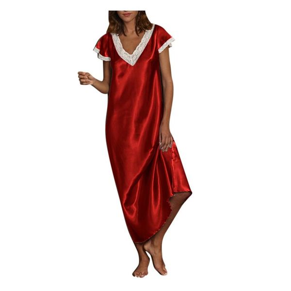 casual dresses ladies smooth silk surface lace-up short sleeve ankle-length dress charming v-neck straight feminino comfy vestidos robe, Black;gray
casual dresses ladies smooth silk surface lace-up short sleeve ankle-length dress charming v-neck straight feminino comfy vestidos robe, Black;gray