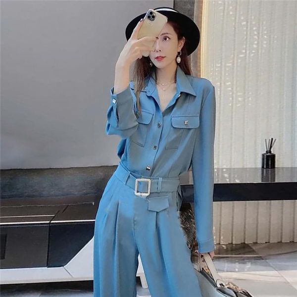 fashion solid loose two-piece suits women long sleeve blouse and elastic high waist wide leg pants with belt 2021 sets women's two piec, White
fashion solid loose two-piece suits women long sleeve blouse and elastic high waist wide leg pants with belt 2021 sets women's two piec, White