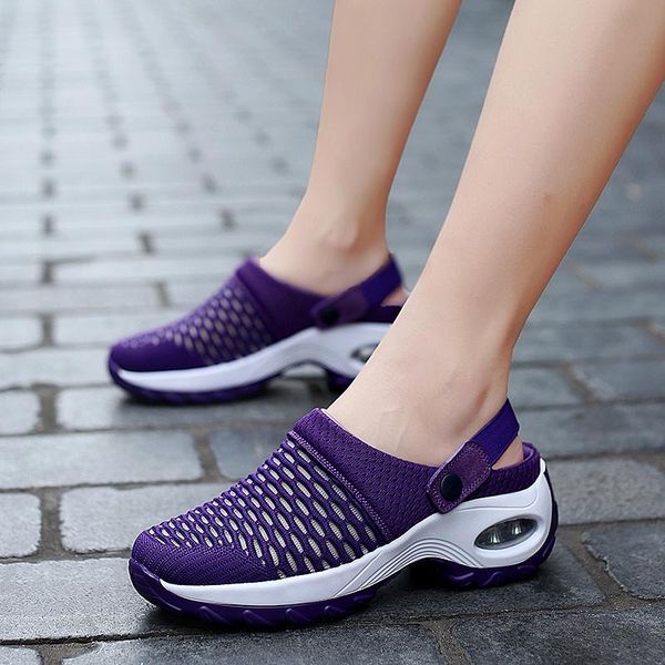 women's shoes 2021 summer thick bottom sandals casual mesh breathable non-slip fashion flying woven half slippers, Black
women's shoes 2021 summer thick bottom sandals casual mesh breathable non-slip fashion flying woven half slippers, Black