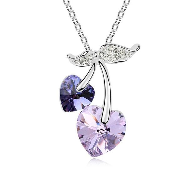 pendant necklaces romantic original crystals from austrian heart women maxi cherry collier joyas mother's day gift, Silver
pendant necklaces romantic original crystals from austrian heart women maxi cherry collier joyas mother's day gift, Silver