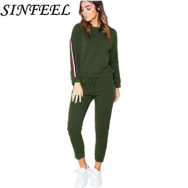 women's two piece pants sinfeel autumn winter women 2 set and striped woman sweatshirt drawstring tracksuit, White
women's two piece pants sinfeel autumn winter women 2 set and striped woman sweatshirt drawstring tracksuit, White