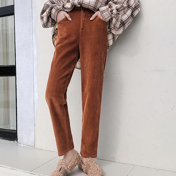 women's pants & capris 2021 autumn winter women straight corduroy warm minimalist high waist korean style ankle-length db238, Black;white
women's pants & capris 2021 autumn winter women straight corduroy warm minimalist high waist korean style ankle-length db238, Black;white