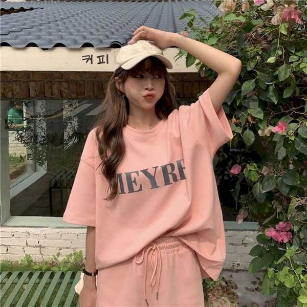 women's t-shirt summer womens suit korean ins short-sleeved t-shirt shorts two piece set students loose sports leisure s tntb, White
women's t-shirt summer womens suit korean ins short-sleeved t-shirt shorts two piece set students loose sports leisure s tntb, White