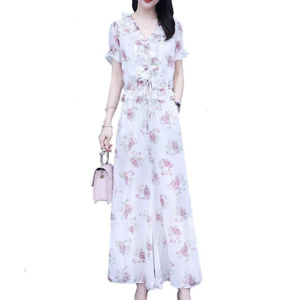 women's two piece pants suit 2021 summer chiffon fashion party print short sleeve crop wide leg long sets womens outfits, White
women's two piece pants suit 2021 summer chiffon fashion party print short sleeve crop wide leg long sets womens outfits, White
