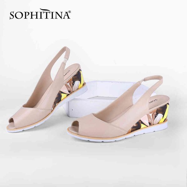 sophitina fashion women sandals sweet genuine leather handmade peep toe wedges platform sandals summer casual women shoes sc720 210513, Black
sophitina fashion women sandals sweet genuine leather handmade peep toe wedges platform sandals summer casual women shoes sc720 210513, Black