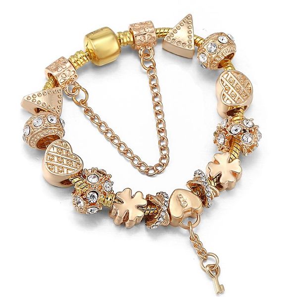 charm bracelets baopon gold color key & lock dangles with crystal heart crown bangle for women girlfriend jewelry gift, Golden;silver
charm bracelets baopon gold color key & lock dangles with crystal heart crown bangle for women girlfriend jewelry gift, Golden;silver