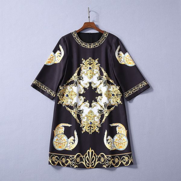 casual dresses new european and american women's dresses for spring seven point sleeve round neck retro print nail bead fashion dress g, Black;gray
casual dresses new european and american women's dresses for spring seven point sleeve round neck retro print nail bead fashion dress g, Black;gray