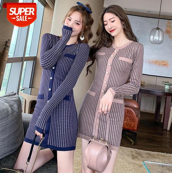 small design sense plaid skirt korean style long-sleeved slim slimming knitted dress women #vf5l, Black;gray
small design sense plaid skirt korean style long-sleeved slim slimming knitted dress women #vf5l, Black;gray