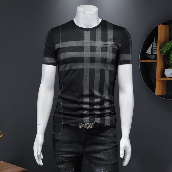 fashion t shirts men's short sleeve mercerized cotton round neck plaid 2021 summer large wear, White;black
fashion t shirts men's short sleeve mercerized cotton round neck plaid 2021 summer large wear, White;black