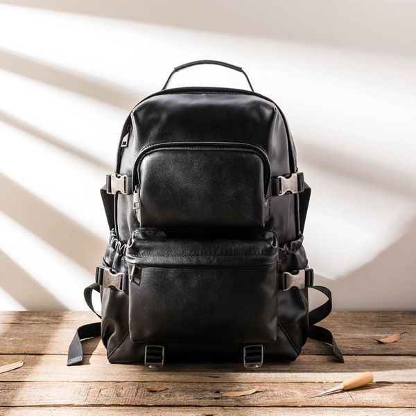 backpack genuine leather men outdoor travel natural real cowhide large capacity black bagpack lapbookbag
backpack genuine leather men outdoor travel natural real cowhide large capacity black bagpack lapbookbag
