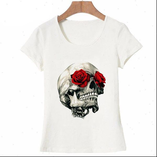 women red rose eye skull t shirt printing horror cool female summer three links harajuku graphics short, White
women red rose eye skull t shirt printing horror cool female summer three links harajuku graphics short, White