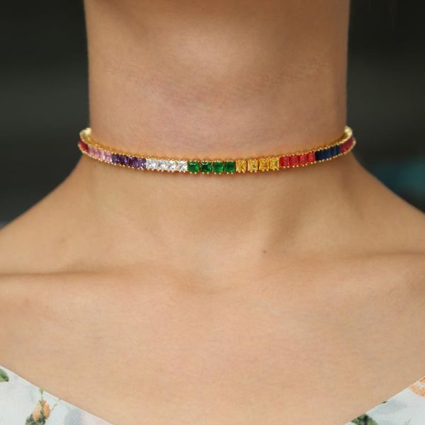 chokers selling tennis chain rainbow necklaces gold filled fashion colorful chocker necklace for women femme jewelry, Golden;silver
chokers selling tennis chain rainbow necklaces gold filled fashion colorful chocker necklace for women femme jewelry, Golden;silver
