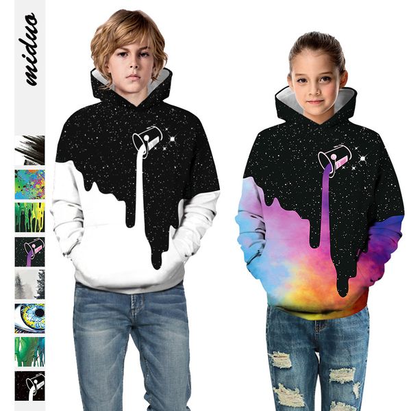 color ink art digital printing children's hooded pullover sweater casual loose street children's hoodie, Black
color ink art digital printing children's hooded pullover sweater casual loose street children's hoodie, Black