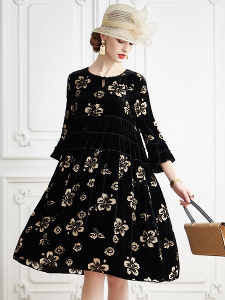 pleuche dress early autumn clothing 2021 new womens high-end high-end famous brand wide lady 3/4 sleeve casual skirt, Black;gray
pleuche dress early autumn clothing 2021 new womens high-end high-end famous brand wide lady 3/4 sleeve casual skirt, Black;gray
