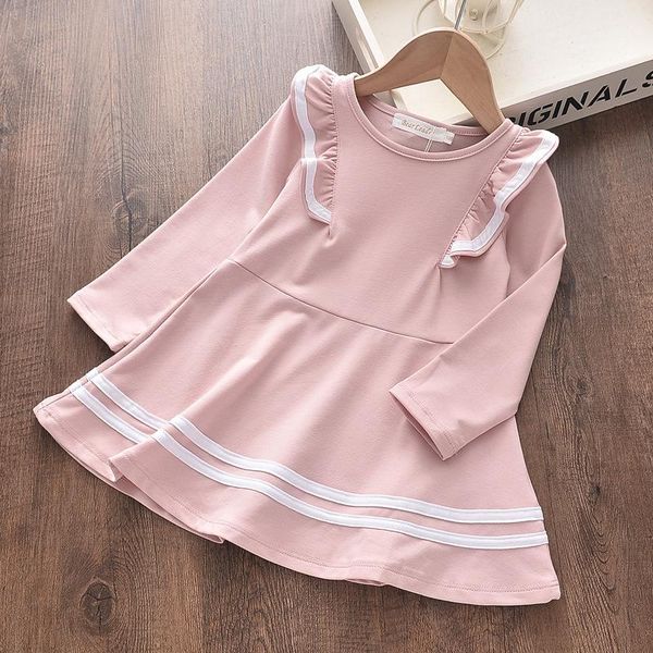 girl's dresses solid color spring autumn dress girl striped pink grey a line student girls ruffle children cotton casual 2-7 year, Red;yellow
girl's dresses solid color spring autumn dress girl striped pink grey a line student girls ruffle children cotton casual 2-7 year, Red;yellow