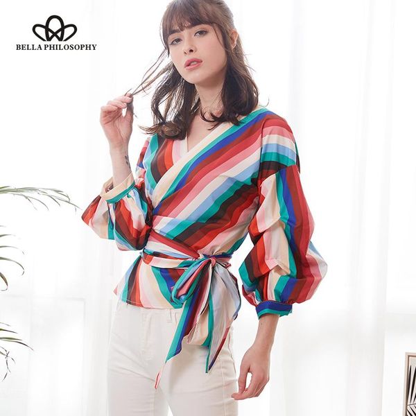 women's blouses & shirts philosophy 2021 spring women multi color blouse long lantern sleeve sweet striped sashes v neck plus size, White
women's blouses & shirts philosophy 2021 spring women multi color blouse long lantern sleeve sweet striped sashes v neck plus size, White