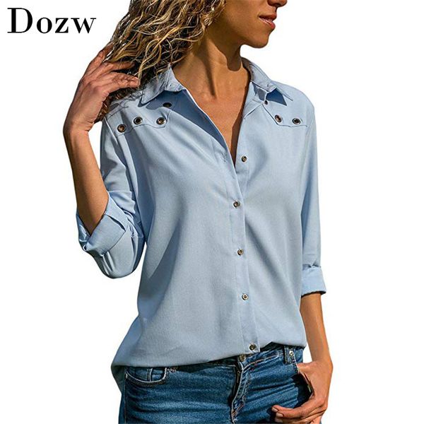 

women blouses spring elegant long sleeve blouse shirt turn down collar chiffon blouse office shirts blusas camisa 210414, White