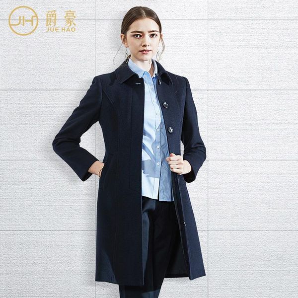 women's wool & blends professional coat autumn and winter el front desk work clothes sales department, Black
women's wool & blends professional coat autumn and winter el front desk work clothes sales department, Black