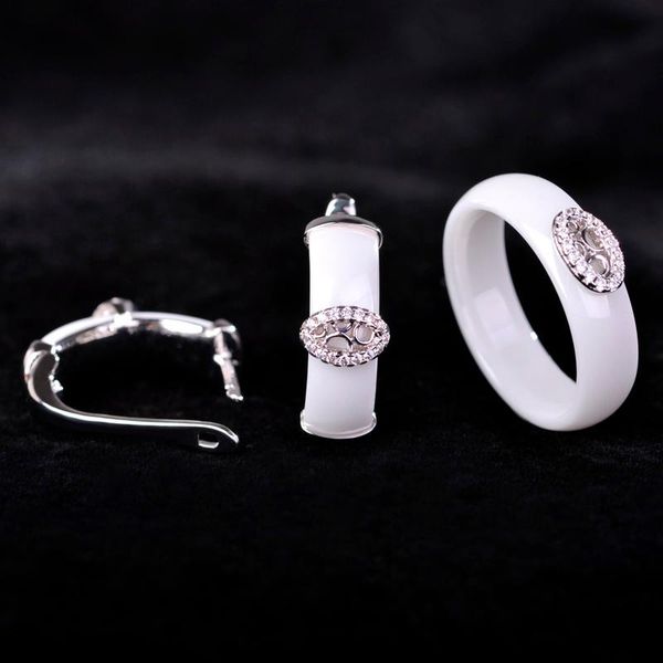 earrings & necklace madrry shining ceramic jewelry sets earrings&rings cz zircon white/black keramik boucle d'oreille crystal wide egg, Silver
earrings & necklace madrry shining ceramic jewelry sets earrings&rings cz zircon white/black keramik boucle d'oreille crystal wide egg, Silver