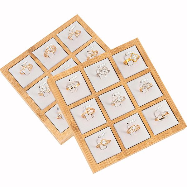 9 grid finger ring earring storage jewelry display showcase trays wooden bamboo fashion accessories organizer box, Black
9 grid finger ring earring storage jewelry display showcase trays wooden bamboo fashion accessories organizer box, Black