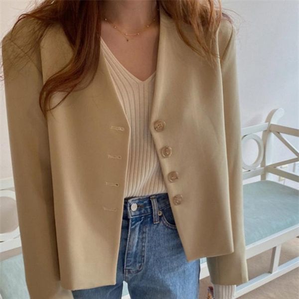 women's suits & blazers vintage v neck blazer women korean cropped loose elegant coats solid office lady casual jacket suit ol chic 202, White;black
women's suits & blazers vintage v neck blazer women korean cropped loose elegant coats solid office lady casual jacket suit ol chic 202, White;black