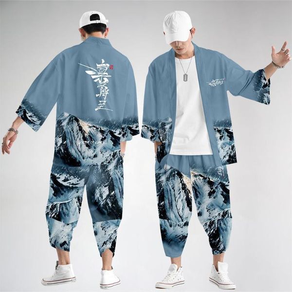 ethnic clothing men and women japanese traditional kimono cardigan trend harajuku iceberg pattern nine minutes pants suit, Red
ethnic clothing men and women japanese traditional kimono cardigan trend harajuku iceberg pattern nine minutes pants suit, Red