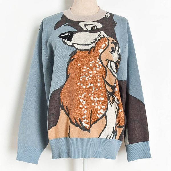 women's sweaters women long knitted thick o-neck pullovers luxury sequins cartoon animal outerwear girl's casual winter sweater nj, White;black
women's sweaters women long knitted thick o-neck pullovers luxury sequins cartoon animal outerwear girl's casual winter sweater nj, White;black