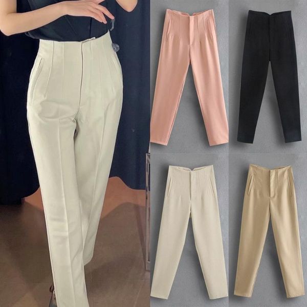 women's leggings 2021 spring trouser suits high waisted pants women fashion office beige chic button zip elegant pink casual woman, Black
women's leggings 2021 spring trouser suits high waisted pants women fashion office beige chic button zip elegant pink casual woman, Black
